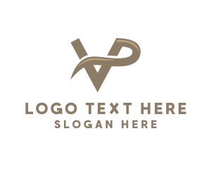 Letter Vp - Luxury Swoosh Interior Design logo design