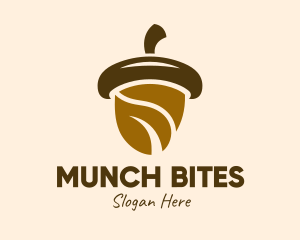 Brown Munch Acorn logo design