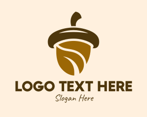 Hazelnut - Brown Munch Acorn logo design