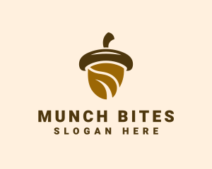 Brown Munch Acorn logo design