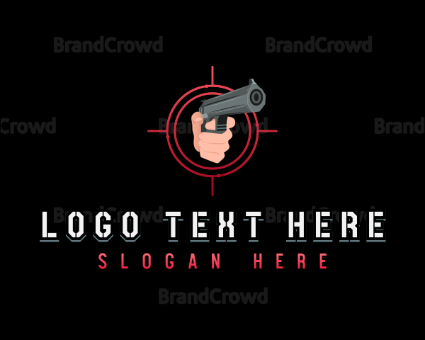 Hand Gun Shooting Logo