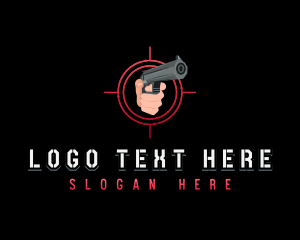 Hand Gun Shooting Logo