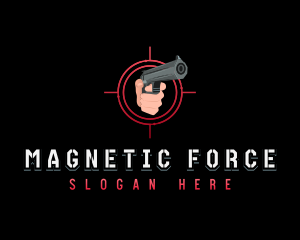 Hand Gun Shooting logo design