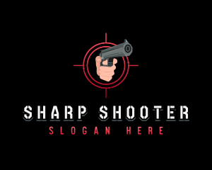 Pistol - Hand Gun Shooting logo design