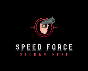 Hand Gun Shooting logo design