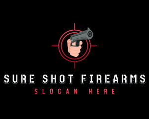 Hand Gun Shooting logo design