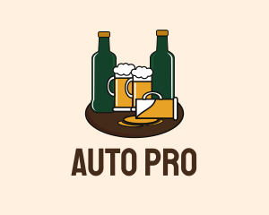Beer Glass - Beer Bottle & Mug Pub logo design