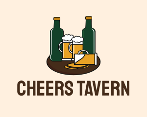 Beer Bottle & Mug Pub logo design