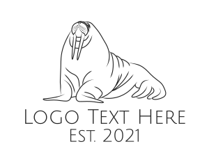 Black - Giant  Walrus Tusks logo design
