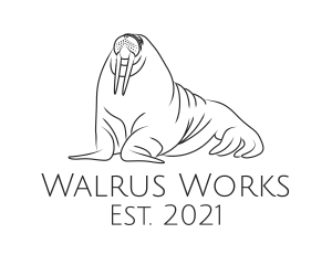 Walrus - Giant  Walrus Tusks logo design