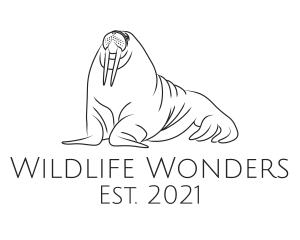 Zoology - Giant  Walrus Tusks logo design