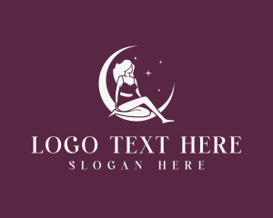 Lingerie - Crescent Moon Woman logo design