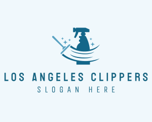 Squeegee Sprayer House Cleaning Logo