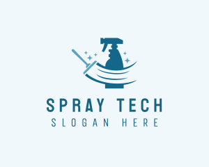 Sprayer - Squeegee Sprayer House Cleaning logo design
