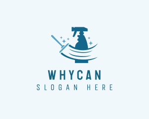 Janitorial - Squeegee Sprayer House Cleaning logo design