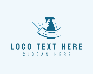 Sprayer - Squeegee Sprayer House Cleaning logo design