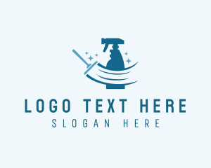Squeegee Sprayer House Cleaning Logo