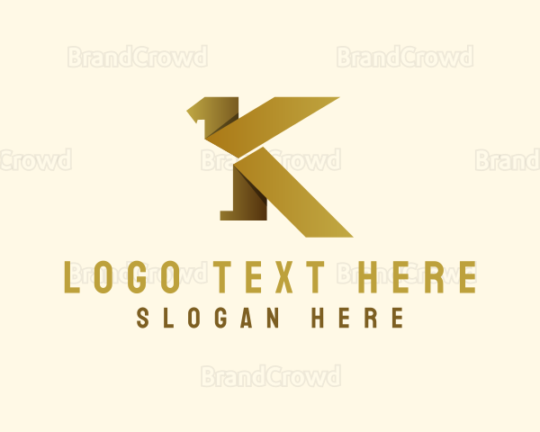 Geometric Eagle Letter K Logo