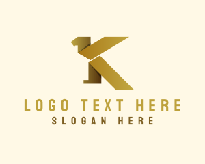 Lettermark - Geometric Eagle Letter K logo design