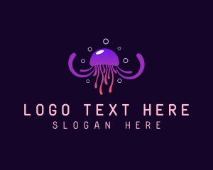 Sea Jelly - Bubble Tentacle Jellyfish logo design