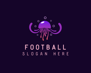 Bubble Tentacle Jellyfish Logo
