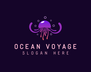 Bubble Tentacle Jellyfish logo design