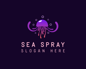 Bubble Tentacle Jellyfish logo design