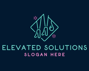 High Heels Neon Stripper  logo design