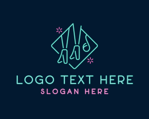 High Heels Neon Stripper  Logo