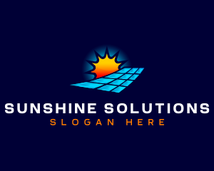 Solar Panel Sun logo design