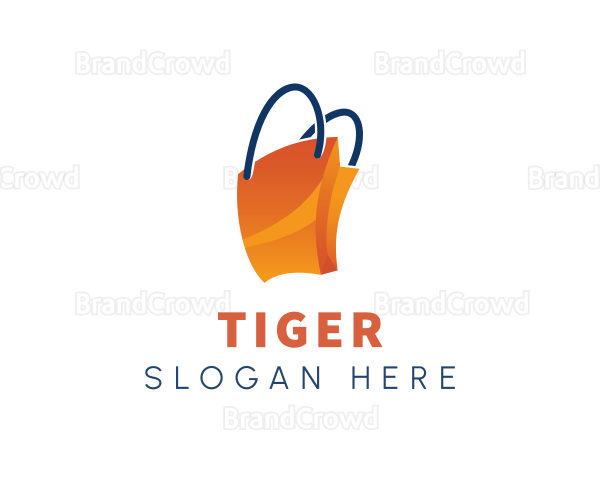 Orange Shopping Paper Bag Logo
