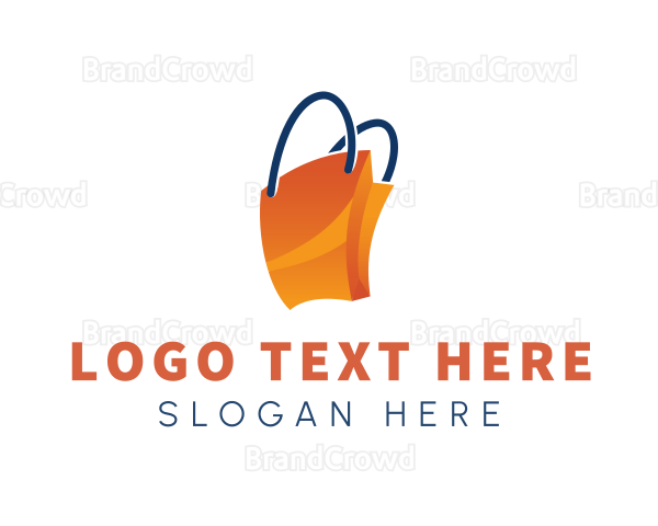 Orange Shopping Paper Bag Logo