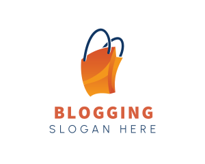 Orange Shopping Paper Bag  Logo