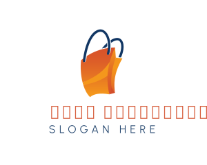 Online Shopping - Orange Shopping Paper Bag logo design