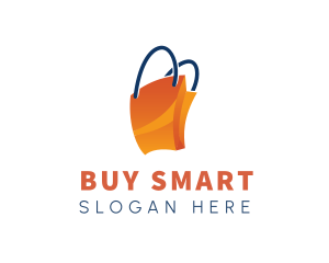 Orange Shopping Paper Bag  logo design