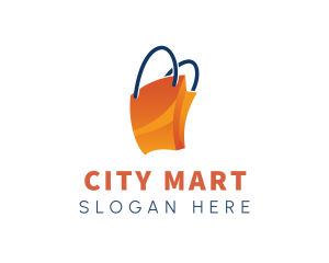 Department Store - Orange Shopping Paper Bag logo design