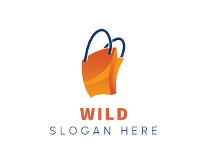 Shopping - Orange Shopping Paper Bag logo design