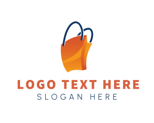 Orange Shopping Paper Bag  Logo