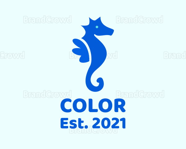 Blue Marine Seahorse Logo