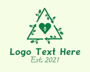 Environment - Eco Heart Recycle logo design