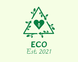 Eco Heart Recycle  logo design