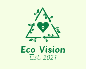 Eco Heart Recycle  logo design