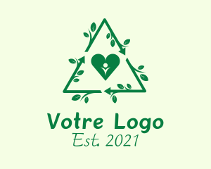 Save The Earth - Eco Heart Recycle logo design