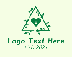 Green - Eco Heart Recycle logo design
