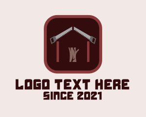 Logging - Carpenter Saw House logo design