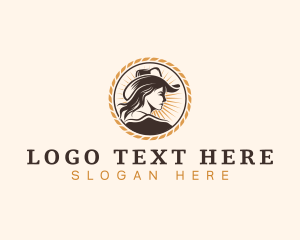 Western - Mexican Cowgirl Texas logo design