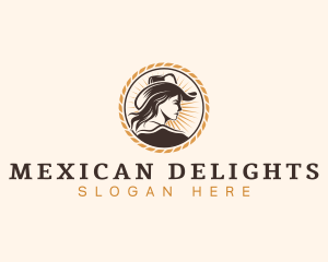 Mexican Cowgirl Texas logo design