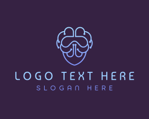 Head - Brain Circuit Technology logo design