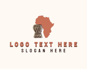 Music Festival - Native Africa Djembe logo design