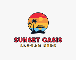 Sunset Island Traveler logo design